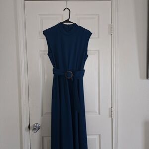 Calvin Klein Teal Maxi Dress with Belt